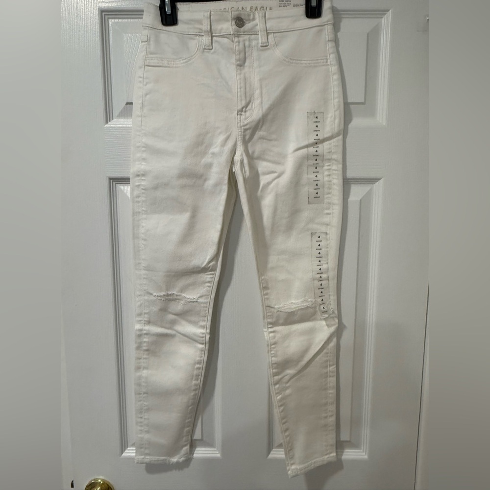Women's White Skinny Jeans - Size 4 Short